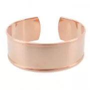 Brass bracelet base with curved edge 21x160mm gold tone pink x1
