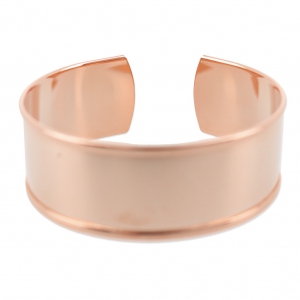 Brass bracelet base with curved edge 21x160mm gold tone pink x1