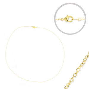 Metal chocker for Miyuki Delica 11/0 with oval mesh 0.8x1mm Gold Tone x 45 cm