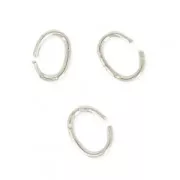 Small Oval Open Rings 3.3x2.4x0.4 mm - Rhodium Plated x1g