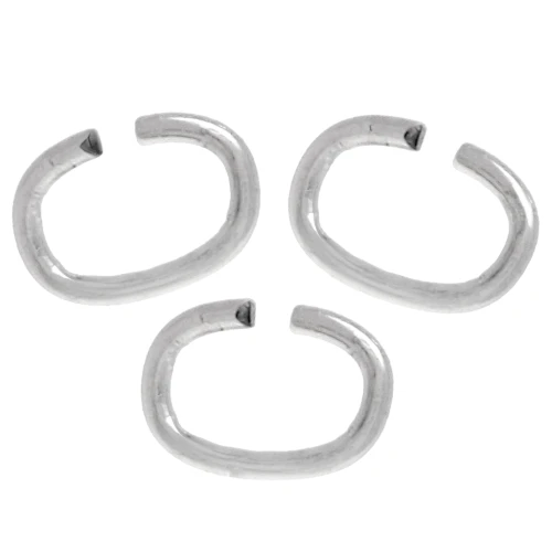 Small Oval Open Rings 3.3x2.4x0.4 mm - Rhodium Plated x1g
