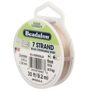 Stringing wire Silver Gold tone 7 strands 0.38mm x9,2m|raw }}