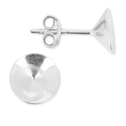Earstuds for PureCrystal cabochons 1088 8mm 925 silver x2|raw }}