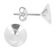 Earstuds for PureCrystal cabochons 1088 8mm 925 silver x2