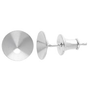 PureCrystal 1122 8 mm Cabochon Earstuds - 925 Sterling Silver (2-pack)
