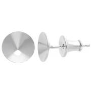 PureCrystal 1122 8 mm Cabochon Earstuds - 925 Sterling Silver (2-pack)