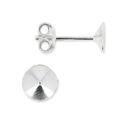 Earstuds for PureCrystal cabochons Rivoli 1122 6mm 925 silver x2|raw }}