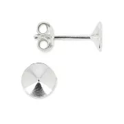 Earstuds for PureCrystal cabochons Rivoli 1122 6mm 925 silver x2