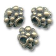 Metal bronze beads 8x7mm bronze tone x5