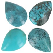 Pear shaped cabochon 14x10 mm Genuine Turquoise x1