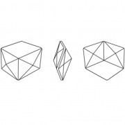 Fancy Stone PureCrystal 4933 Tilted Dice 19 mm Crystal x1