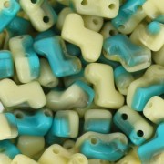 Zorro Bead 5x6 mm Dark Mint/Ivoire x50|raw }}