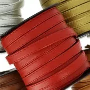 Plastic bag strap with 10 mm stitching Ivory x 1m