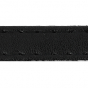 Imitation leather gallon with stitches 10mm Black x 1m