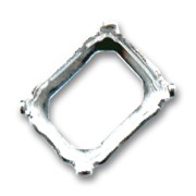 Cabochon setting 4600 rectangular 10x8mm Silver-colored|raw }}