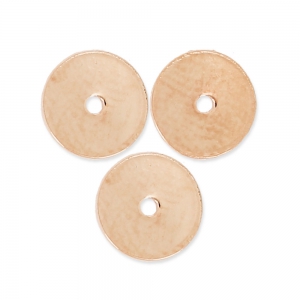 Flat Washers Heishi made of brass 6 mm PInk fine Gold plated x10