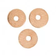 Flat Washers Heishi style made of brass 4 mm Pink fine Gold plated x10