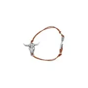 Metal pendant bull head / ethnic buffalo 23mm fine Gold plated x1