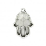 Resin pendant Main de Fatima 23 mm - Aged sterling silver veneer x1