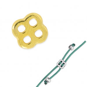 Adjustable clasp 4 holes for 1 mm cord fine Gold plated x1