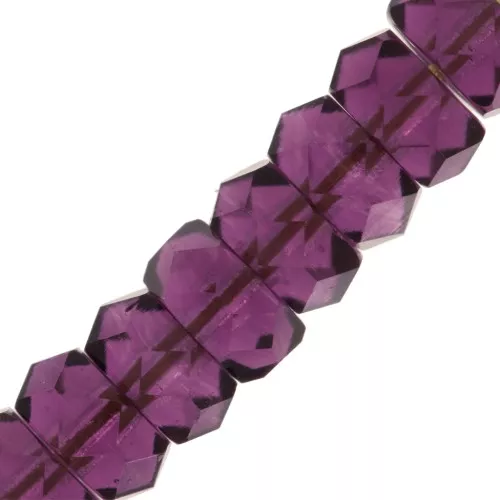 Heishi faceted rondelle beads 6x3 mm - Amethyst x25