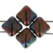 Silky Bead Dia 5x5mm Jet Luster Iris x50