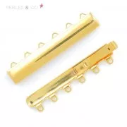 6 rows clasp 9x39 mm gold tone