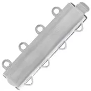 4 rows motif leaf rhodium clasp 9x25mm