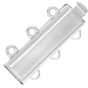 3-row clasp 21x9 mm leaf pattern - White bronze x1