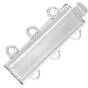 3-row clasp 21x9 mm leaf pattern - White bronze x1