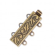 3-row clasp 21x9 mm leaf pattern - Bronze x1|raw }}