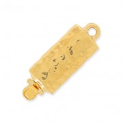 Clasp  to be clipped rectangular hammered 6x18 mm Gold Tone|raw }}