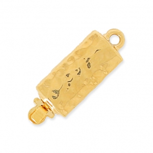 Clasp  to be clipped rectangular hammered 6x18 mm Gold Tone