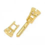 Metal clasp encrusted with PureCrystal crystal strass for round bead 8 mm Gold Tone/Crystal
