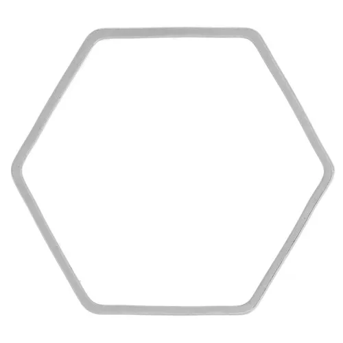 Spacer for beadweaving hexagone 28x25 mm silver tone