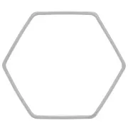 Spacer  for beadweaving hexagone 18x16 mm silver tone x1