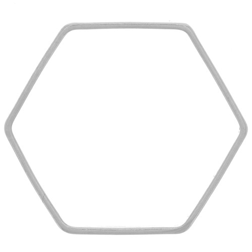 Spacer  for beadweaving hexagone 18x16 mm silver tone x1