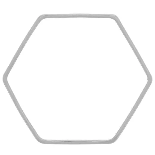 Spacer for beadweaving hexagone 18x16 mm silver tone x1