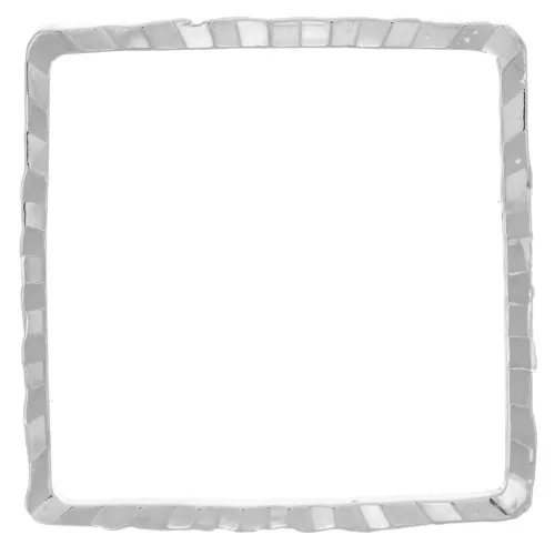 Spacer for beadweaving square fancy 14 mm silver tone x1