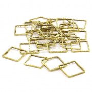 Spacer  for beadweaving square fancy 14 mm silver tone x1