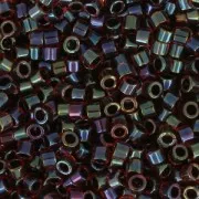 Miyuki Delica 11/0 DB0297 -  Dark Grey AB Garnet Lined x8g