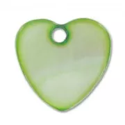 Mother-of-Pearl Heart-shaped Sequins 12mm Green x10