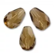 Faceted pear-shaped beads, 10x7 mm - Smoked Topaz (20 pieces)