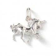 Unicorn Sterling silver charm 20mm x1|raw }}