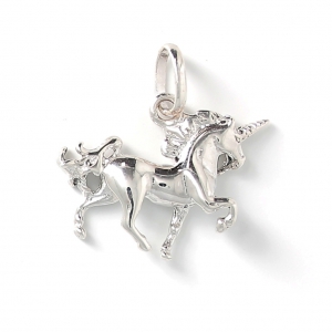 Unicorn Sterling silver charm 20mm x1