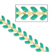 Epoxy resin herringbone chain 6.3 mm Golden green x 20cm|raw }}