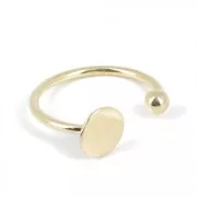 Adjustable Brass ring with a tray of 8 mm to decorate light gold HQ