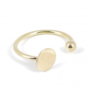 Adjustable Brass ring with a tray of 8 mm to decorate light gold HQ