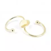 Adjustable Brass ring with a tray of 8 mm to decorate light gold HQ