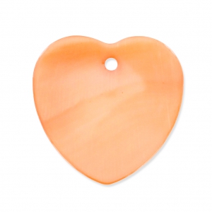 Mother-of-Pearl Heart-shaped Sequins 12mm Orange x10